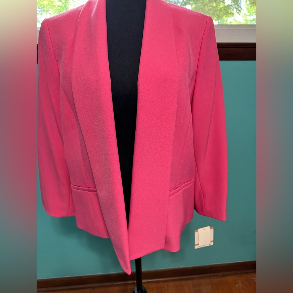 Kasper Pink Blazer Modern Open-Front Design ‘Blossom’